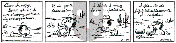 Peanuts on Saturday March 24, 1984 Comic Strip