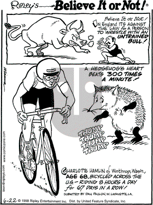 Ripley's Believe It or Not on Monday June 22, 1998 Comic Strip