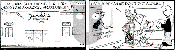 Drabble - Wednesday April 4, 2001 Comic Strip