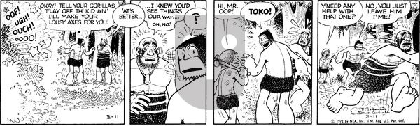 Alley Oop on Saturday March 11, 1972 Comic Strip