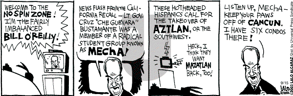 La Cucaracha on Monday September 15, 2003 Comic Strip