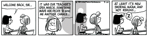 Peanuts on Thursday September 20, 1984 Comic Strip
