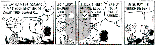 Peanuts on Monday October 5, 1992 Comic Strip