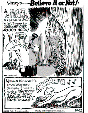 Ripley's Believe It or Not on Monday October 21, 2002 Comic Strip
