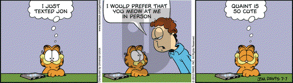 Garfield on Saturday July 7, 2012 Comic Strip