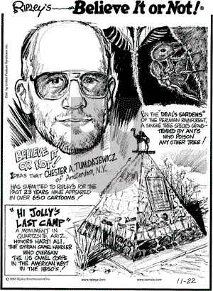Ripley's Believe It or Not on Tuesday November 22, 2005 Comic Strip