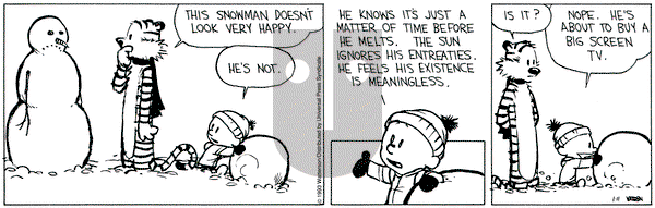 Calvin and Hobbes on Monday January 11, 1993 Comic Strip