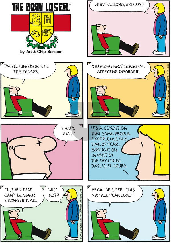 The Born Loser on Sunday November 18, 2012 Comic Strip