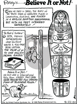Ripley's Believe It or Not on Friday May 21, 2004 Comic Strip