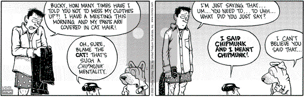Get Fuzzy on Tuesday January 2, 2001 Comic Strip