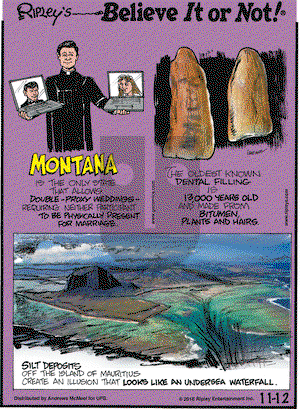 Ripley's Believe It or Not on Monday November 12, 2018 Comic Strip