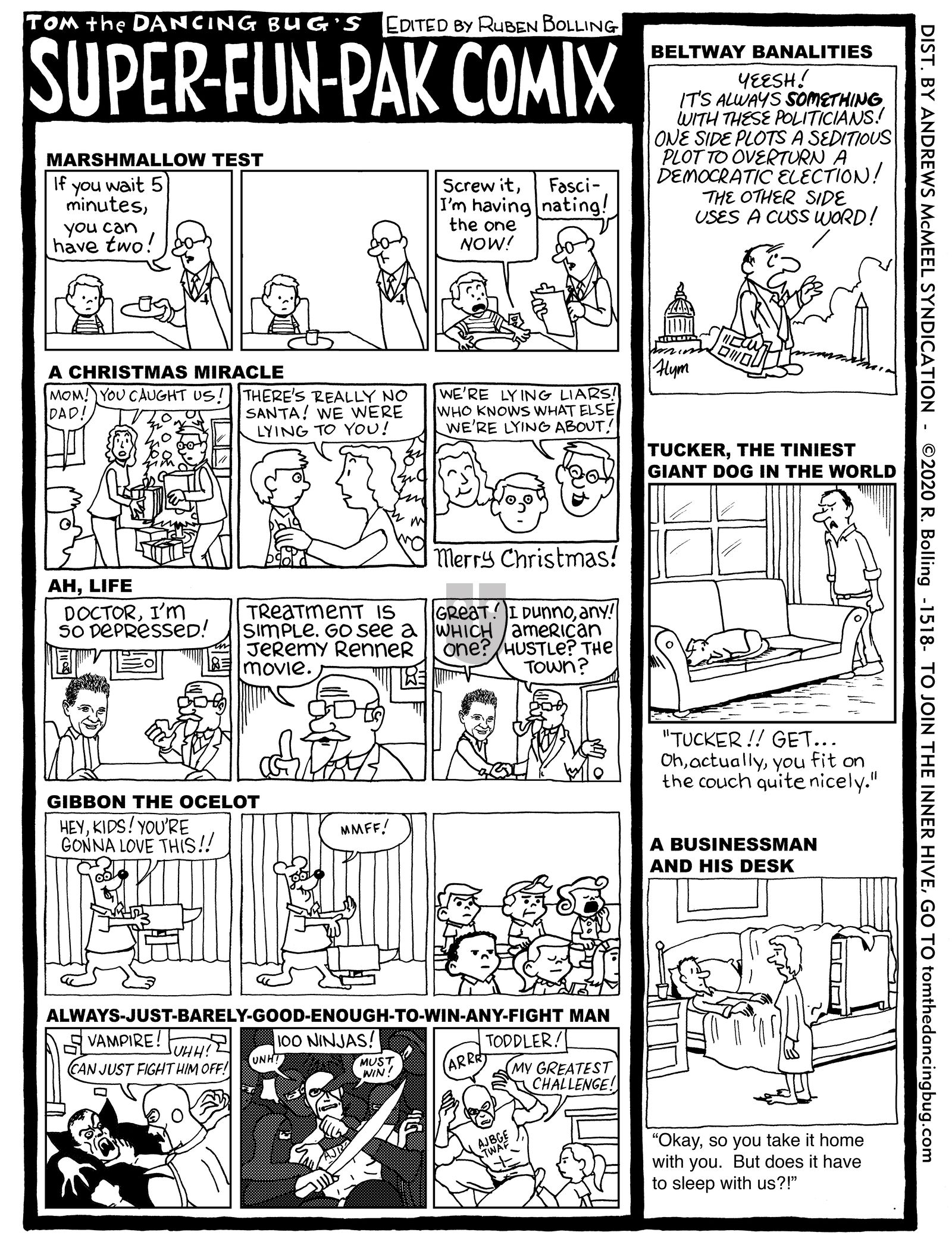 Tom the Dancing Bug - Monday December 21, 2020 Comic Strip