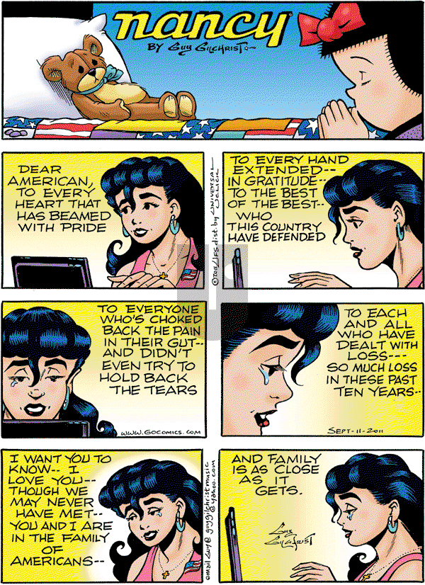 Nancy on Sunday September 11, 2011 Comic Strip
