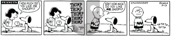Peanuts on Thursday September 13, 1956 Comic Strip