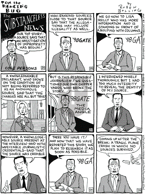 Tom the Dancing Bug on Sunday July 12, 1998 Comic Strip