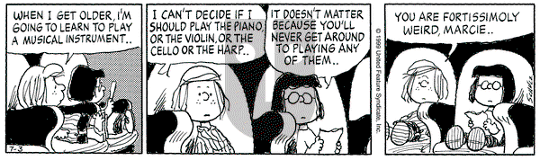 Peanuts on Saturday July 3, 1999 Comic Strip