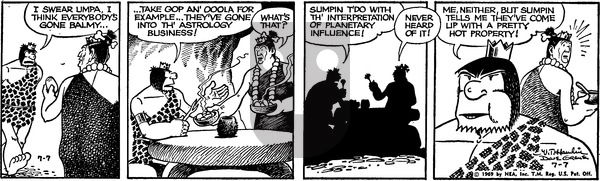 Alley Oop on Monday July 7, 1969 Comic Strip