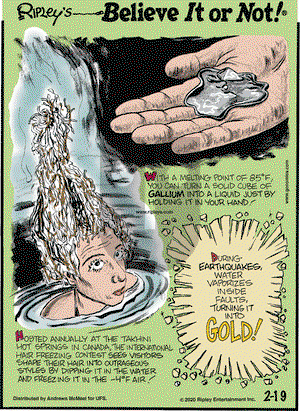 Ripley's Believe It or Not on Wednesday February 19, 2020 Comic Strip