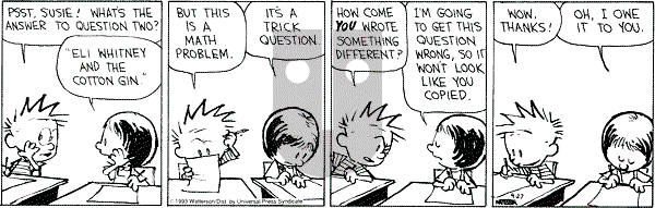 Calvin and Hobbes - Monday September 27, 1993 Comic Strip