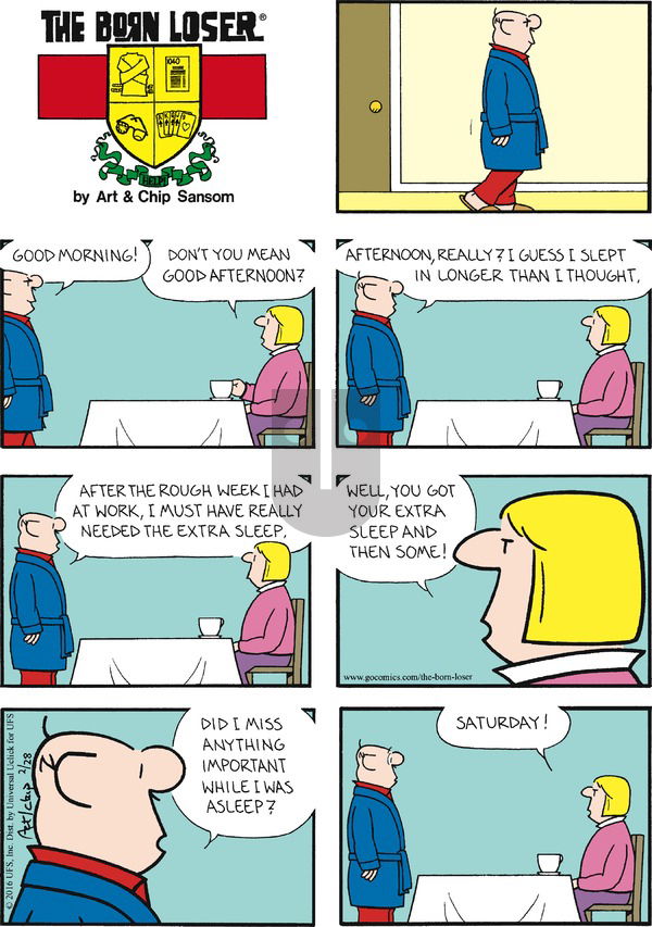 The Born Loser on Sunday February 28, 2016 Comic Strip