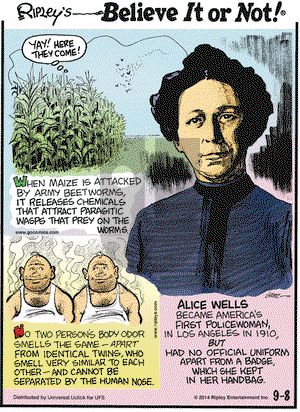 Ripley's Believe It or Not on Monday September 8, 2014 Comic Strip