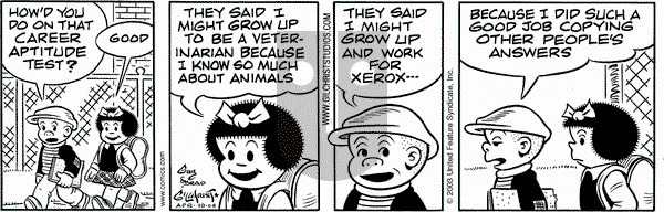 Nancy on Thursday April 10, 2003 Comic Strip
