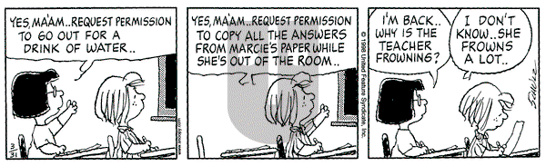 Peanuts on Tuesday March 31, 1998 Comic Strip
