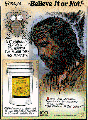 Ripley's Believe It or Not on Thursday January 31, 2019 Comic Strip