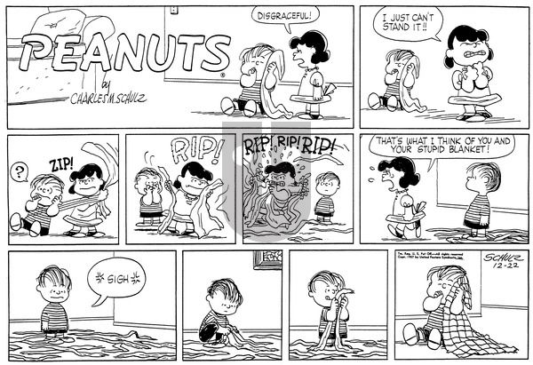 Peanuts on Sunday December 22, 1957 Comic Strip