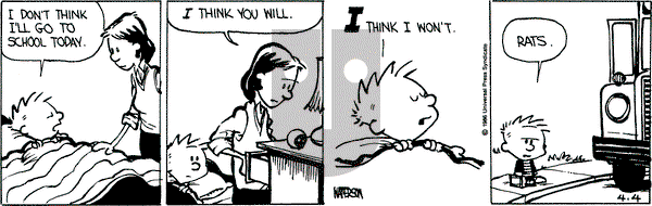 Calvin and Hobbes on Friday April 4, 1986 Comic Strip