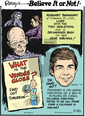 Ripley's Believe It or Not on Friday February 20, 2009 Comic Strip