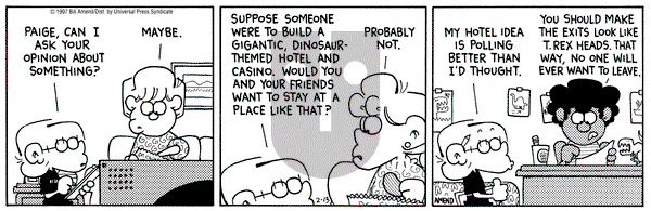 FoxTrot on Thursday February 13, 1997 Comic Strip