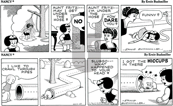 Nancy on Thursday July 28, 1955 Comic Strip