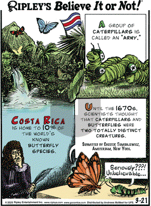 Ripley's Believe It or Not on Friday March 21, 2025 Comic Strip