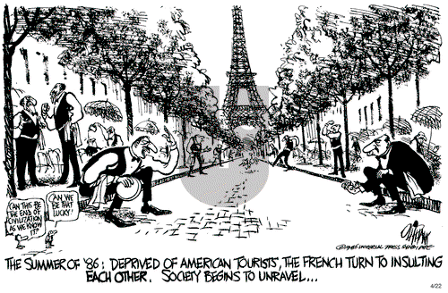 Pat Oliphant on Tuesday April 22, 1986 Comic Strip