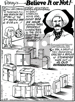 Ripley's Believe It or Not on Thursday June 25, 1998 Comic Strip