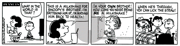 Peanuts on Monday August 18, 1975 Comic Strip