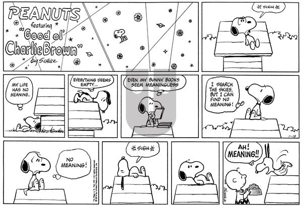 Peanuts on Sunday January 13, 1974 Comic Strip