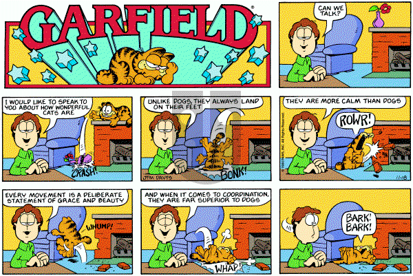 Garfield on Sunday November 18, 1984 Comic Strip
