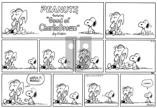 Peanuts on Sunday March 31, 1968 Comic Strip