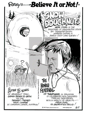 Ripley's Believe It or Not on Monday June 11, 2007 Comic Strip