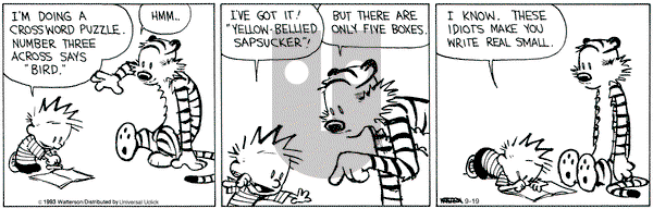 Calvin and Hobbes on Thursday September 19, 2013 Comic Strip