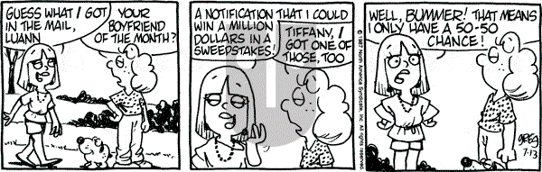 Luann on Monday July 13, 1987 Comic Strip