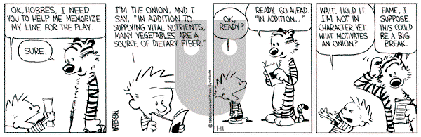 Calvin and Hobbes on Tuesday November 11, 1986 Comic Strip