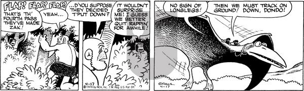 Alley Oop on Saturday April 17, 1976 Comic Strip