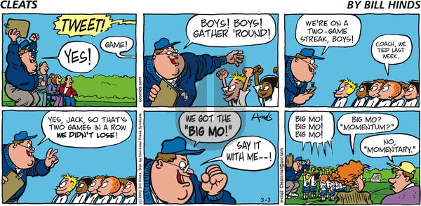 Cleats on Sunday March 3, 2002 Comic Strip