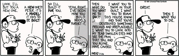 FoxTrot on Tuesday March 26, 1991 Comic Strip