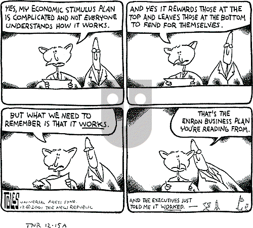 Tom Toles on Saturday December 15, 2001 Comic Strip