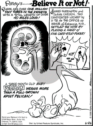 Ripley's Believe It or Not on Friday June 26, 1998 Comic Strip