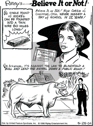 Ripley's Believe It or Not on Tuesday May 25, 2004 Comic Strip